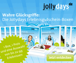 Angebote von Jollydays zu den Themen Erlebnisdinner, Erlebnisboxen und weiteren Angeboten